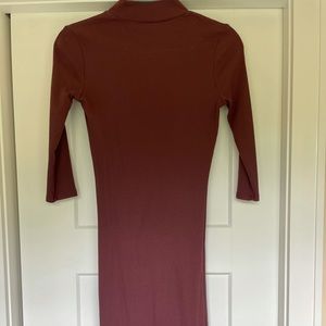 Maroon midi dress